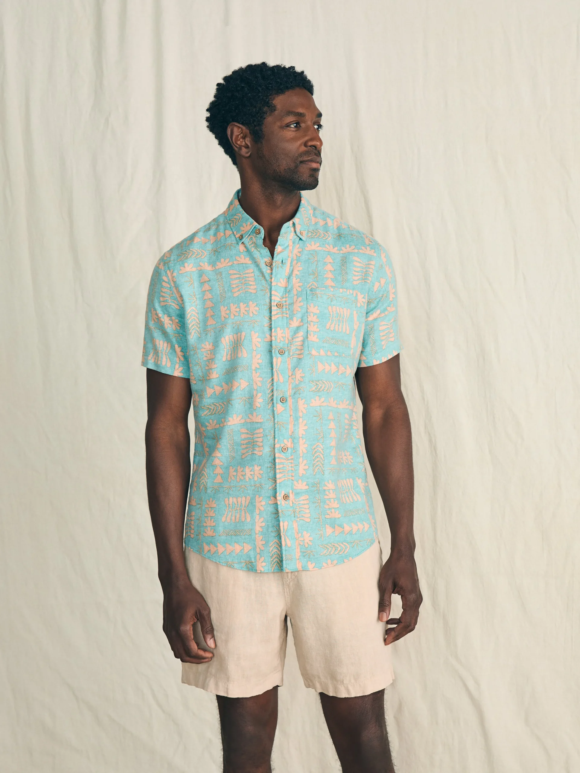 Faherty Brand Anna Kahalekulu Short-Sleeve Breeze Shirt -^ Shirts