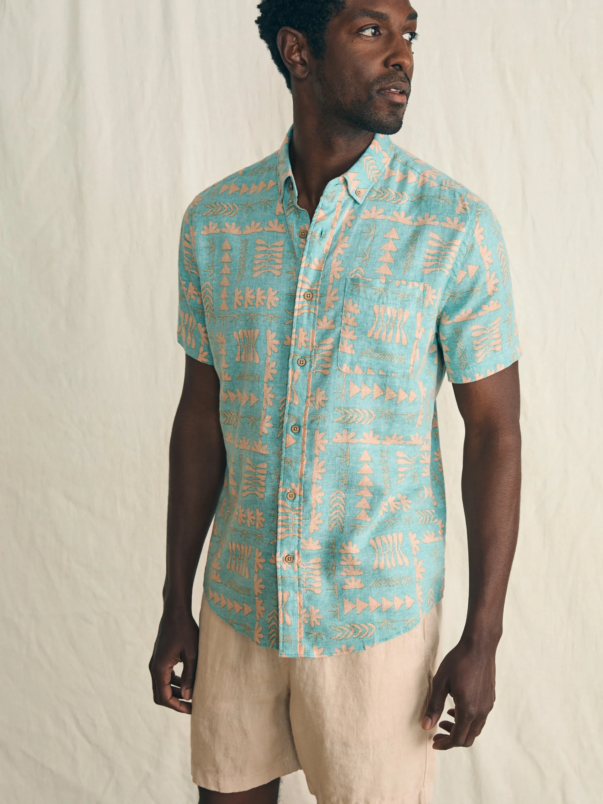 Faherty Brand Anna Kahalekulu Short-Sleeve Breeze Shirt -^ Shirts
