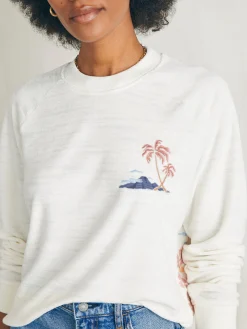 Faherty Brand Cabana Towel Terry Crew -^Women Hoodies & Sweatshirts
