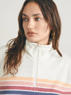 Faherty Brand Cabana Towel Terry Quarter Zip -^Women Hoodies & Sweatshirts