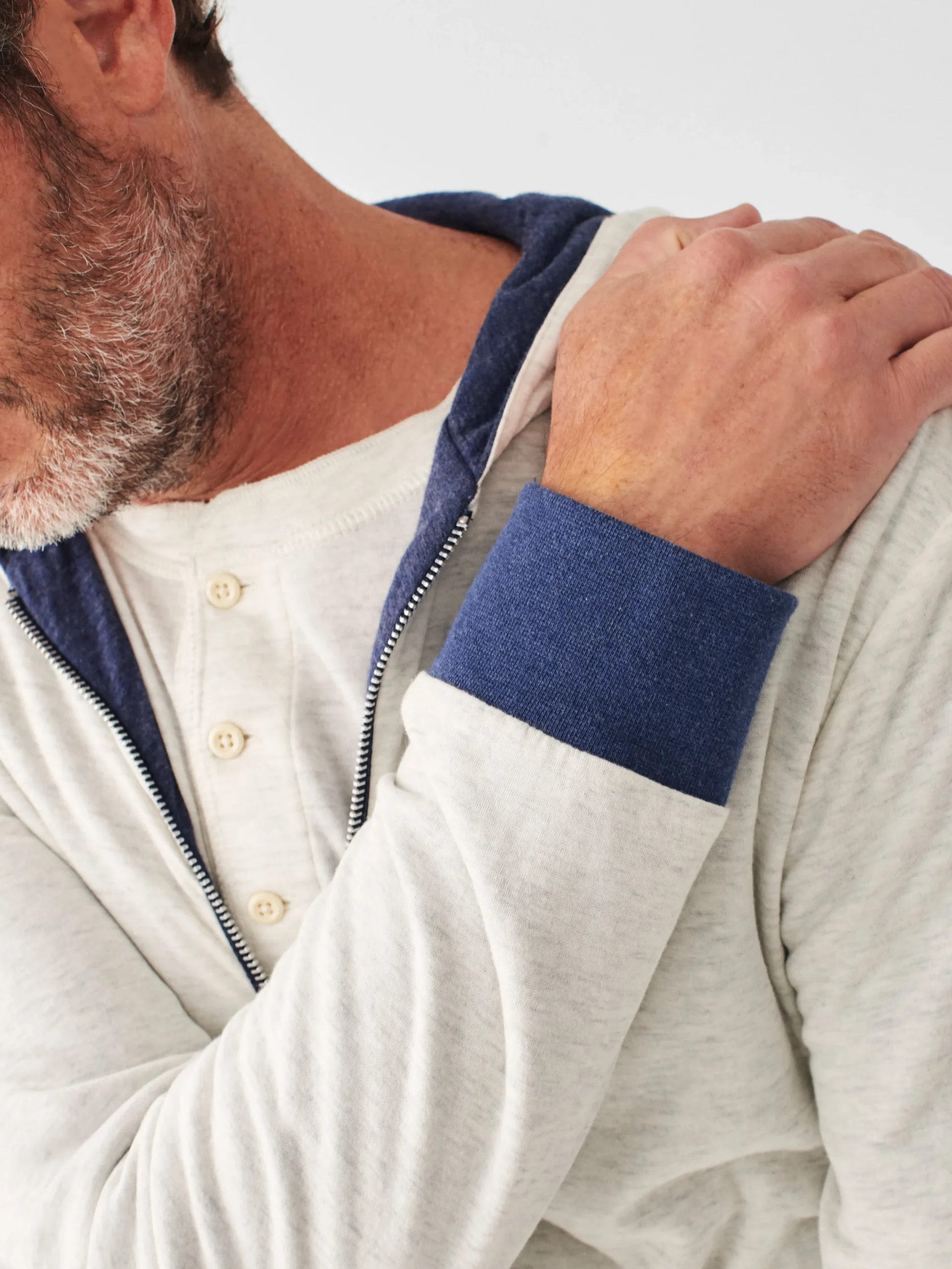 Faherty Brand Cloud Cotton Reversible Zip Hoodie -^ Hoodies & Sweatshirts
