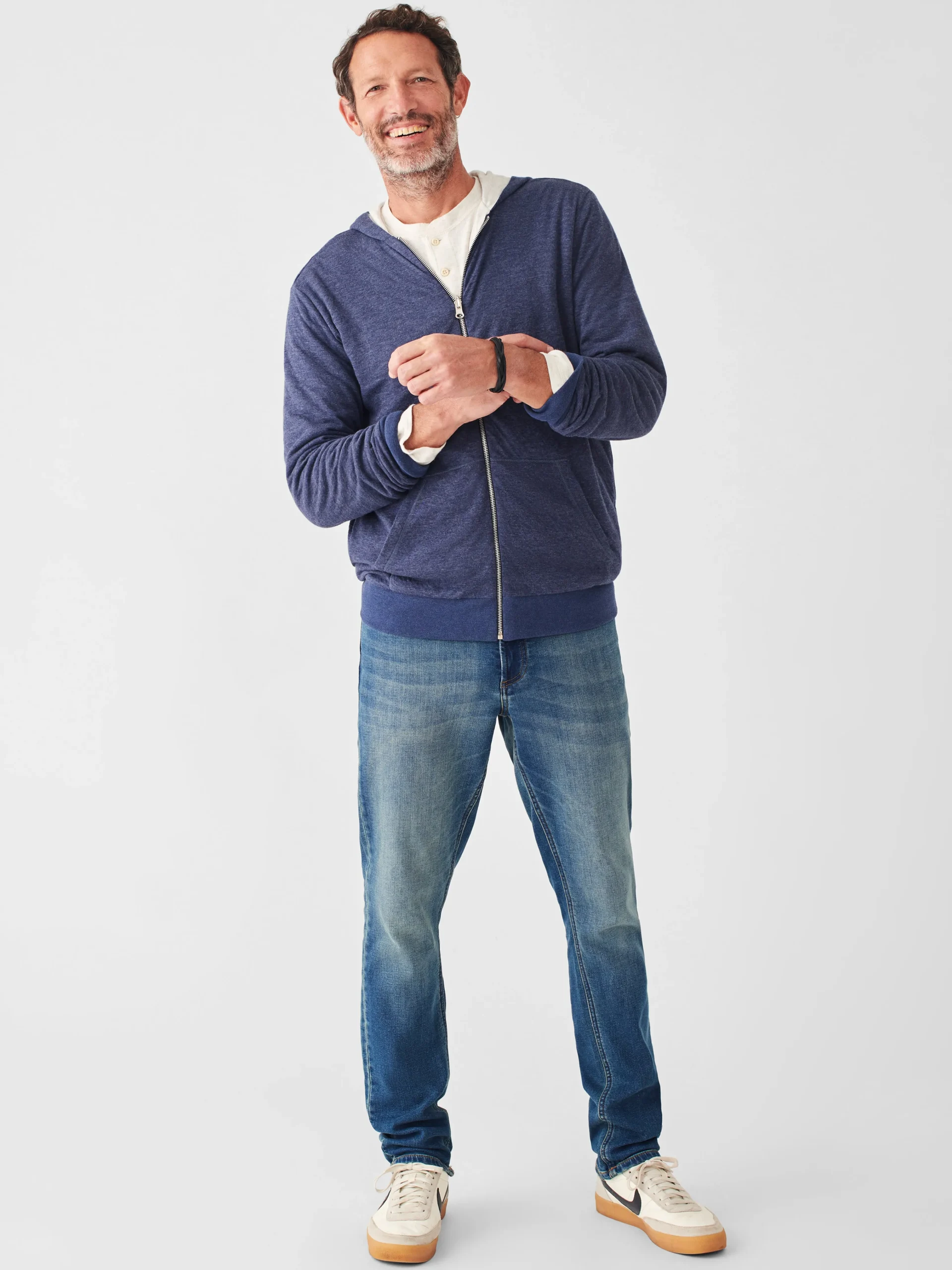 Faherty Brand Cloud Cotton Reversible Zip Hoodie -^ Hoodies & Sweatshirts