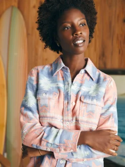 Faherty Brand Doug Good Feather Daly Shirt -^Women Shirts & Tops