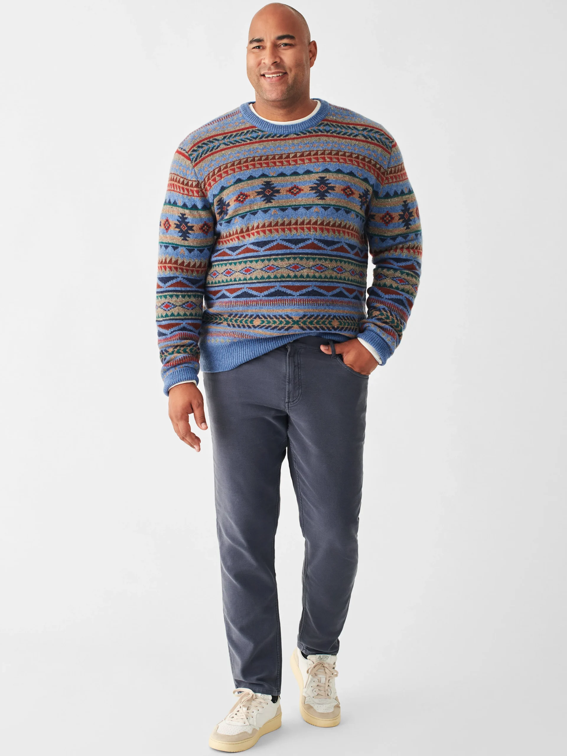 Faherty Brand Doug Good Feather Fair Isle Sweater -^ Sweaters