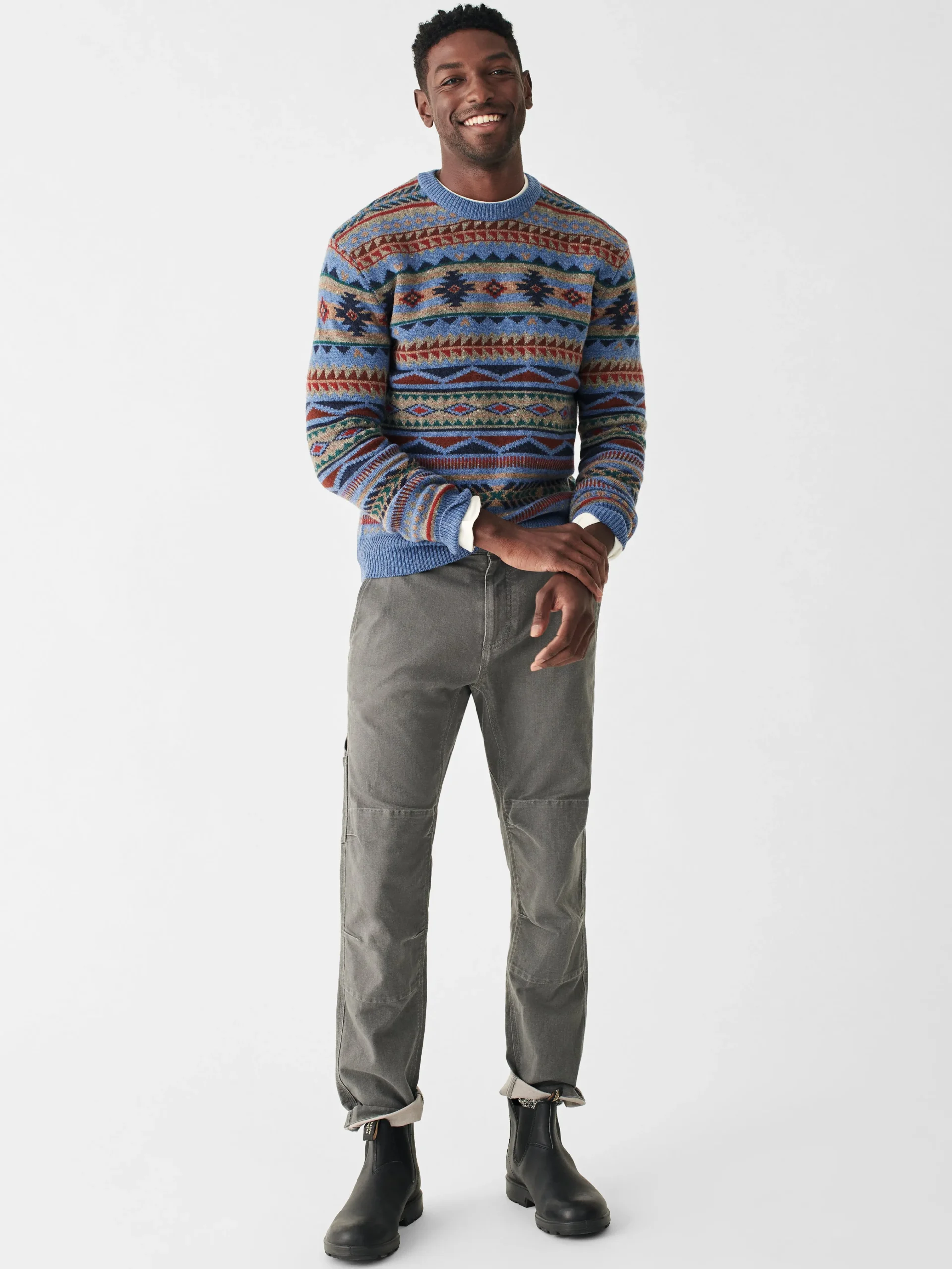 Faherty Brand Doug Good Feather Fair Isle Sweater -^ Sweaters