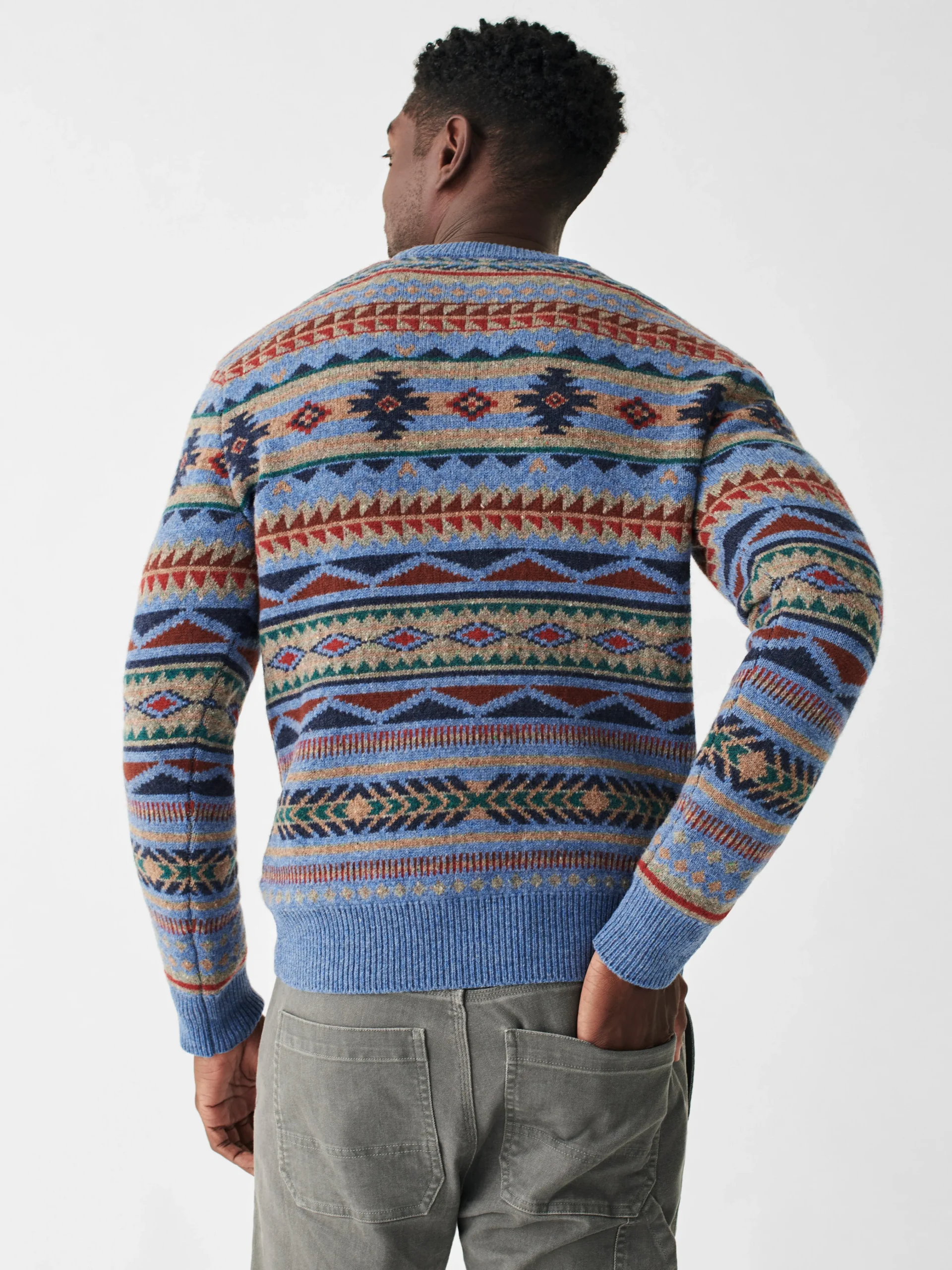 Faherty Brand Doug Good Feather Fair Isle Sweater -^ Sweaters
