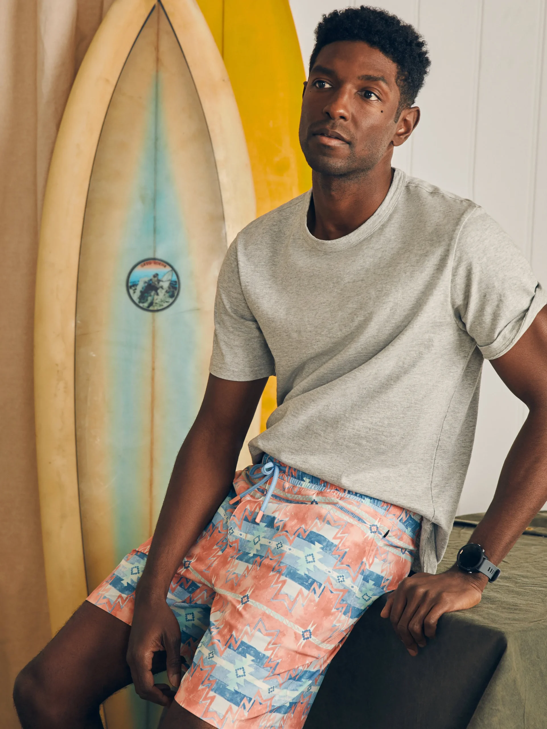 Faherty Brand Doug Good Feather Shorelite Active Swim Short (7" Inseam) -^ Shorts|Swim