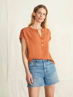 Faherty Brand Dream Cotton Gauze Desmond Top -^Women Shirts & Tops