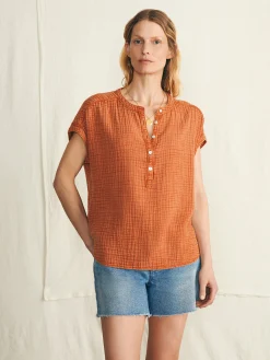 Faherty Brand Dream Cotton Gauze Desmond Top -^Women Shirts & Tops