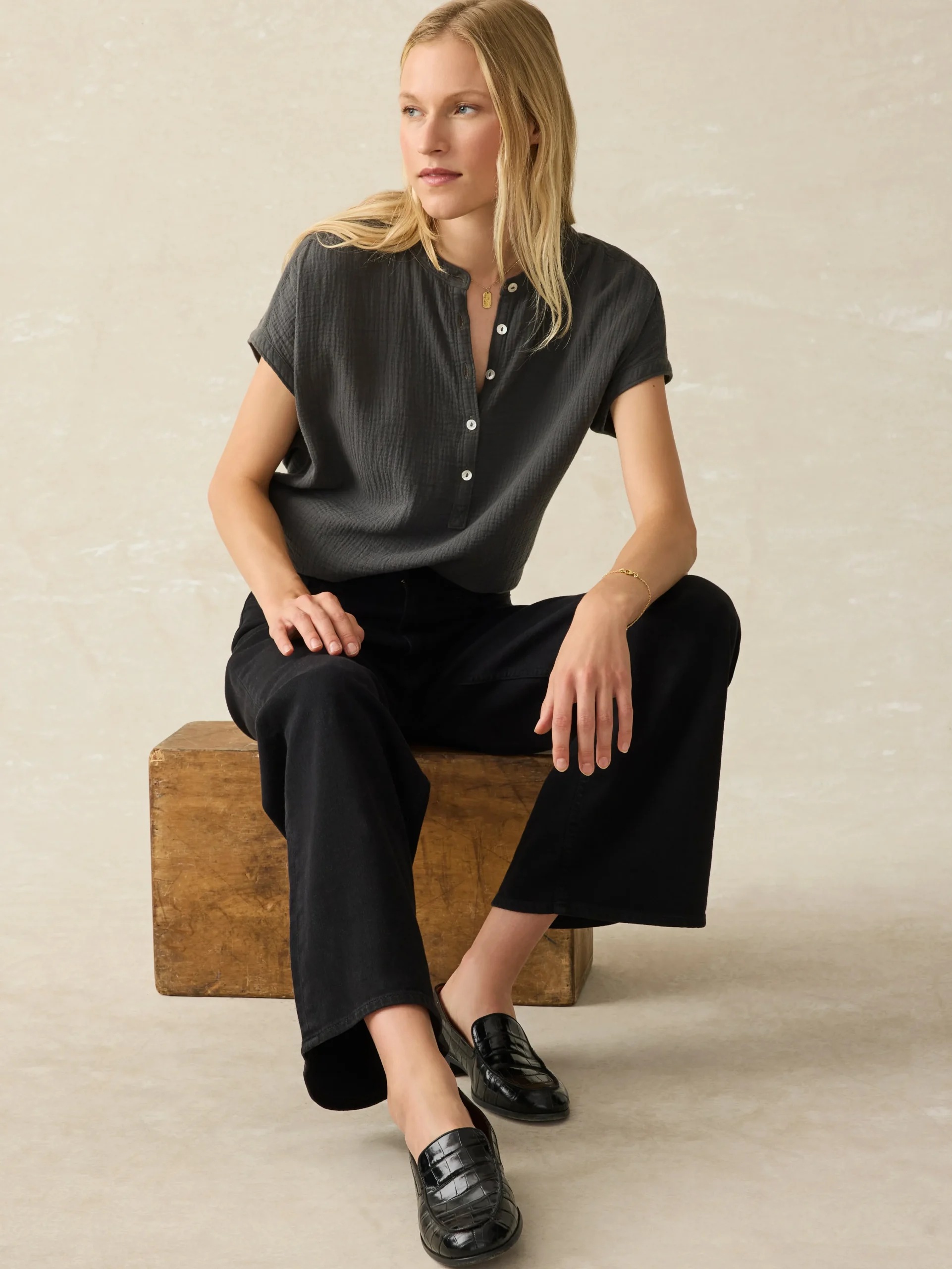 Faherty Brand Dream Cotton Gauze Desmond Top -^Women Shirts & Tops