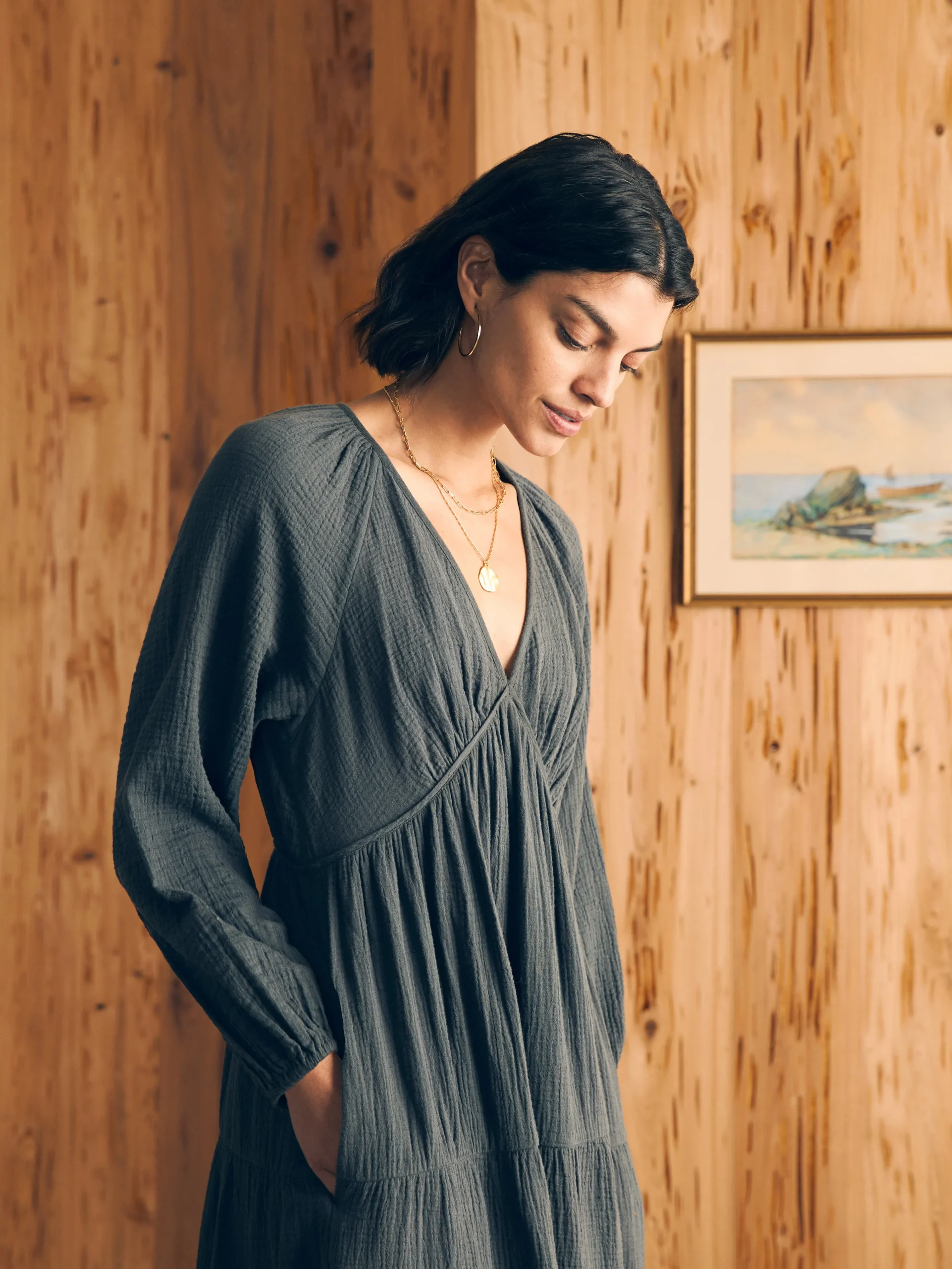 Faherty Brand Dream Cotton Gauze Sirene Midi Dress -^Women Dresses