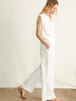 Faherty Brand Dream Cotton Gauze Wide Leg Pant -^Women Pants