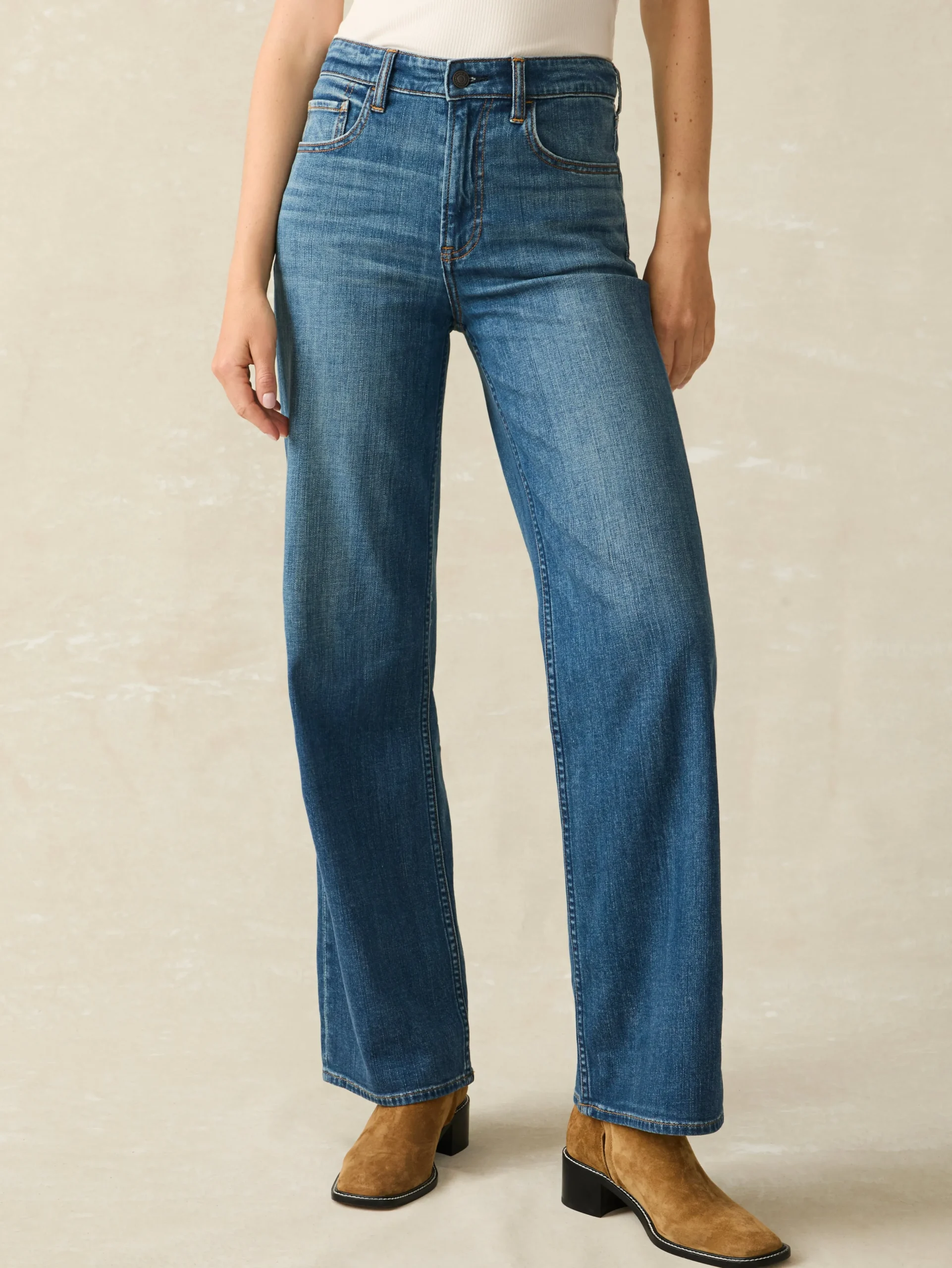 Faherty Brand Dream Jean Wide Leg -^Women Pants|Jeans