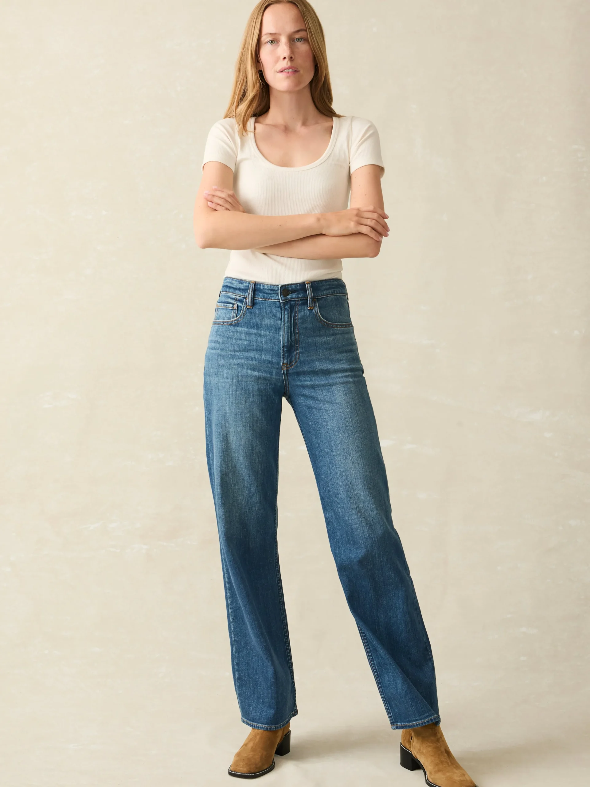 Faherty Brand Dream Jean Wide Leg -^Women Pants|Jeans
