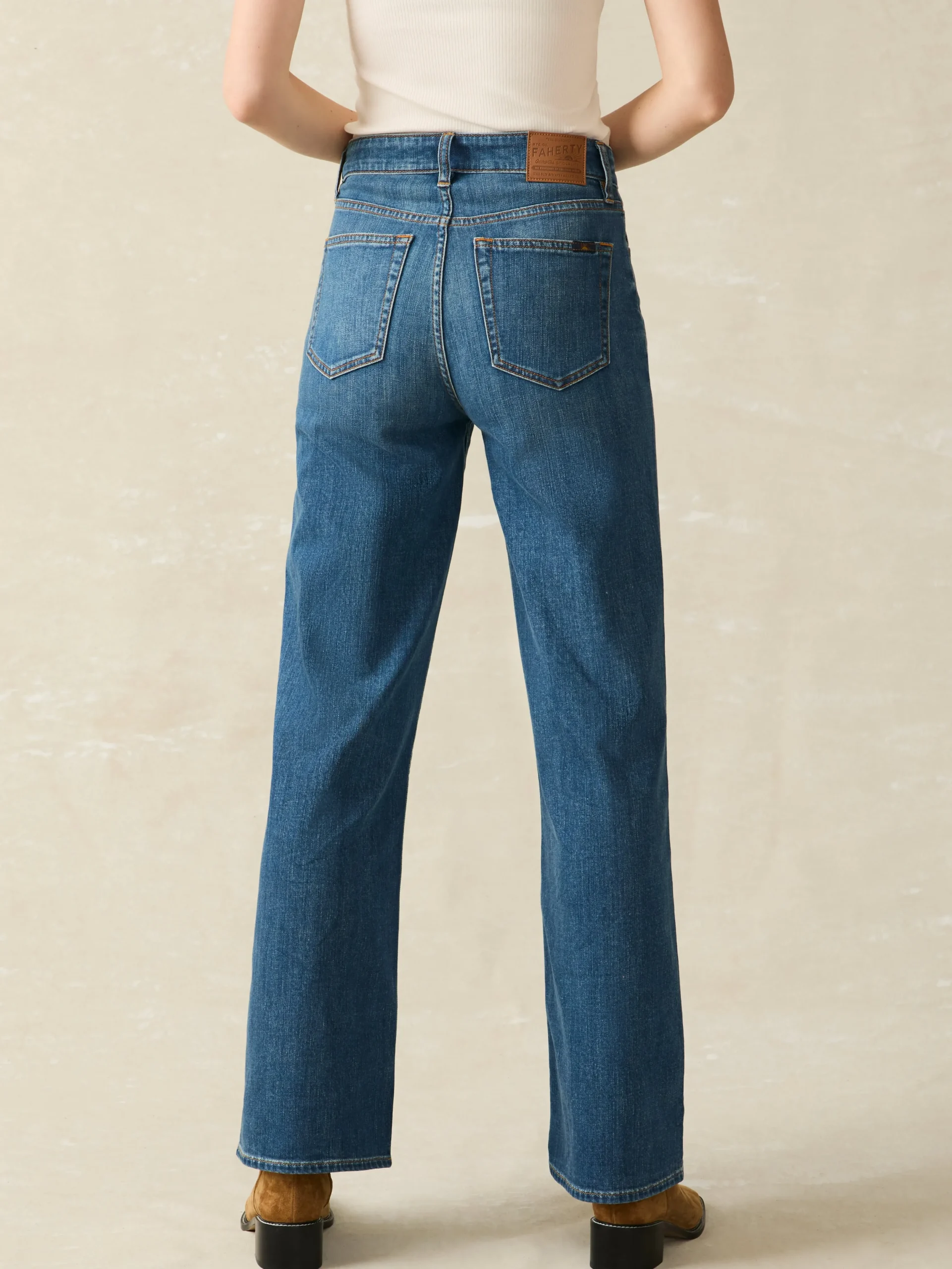 Faherty Brand Dream Jean Wide Leg -^Women Pants|Jeans