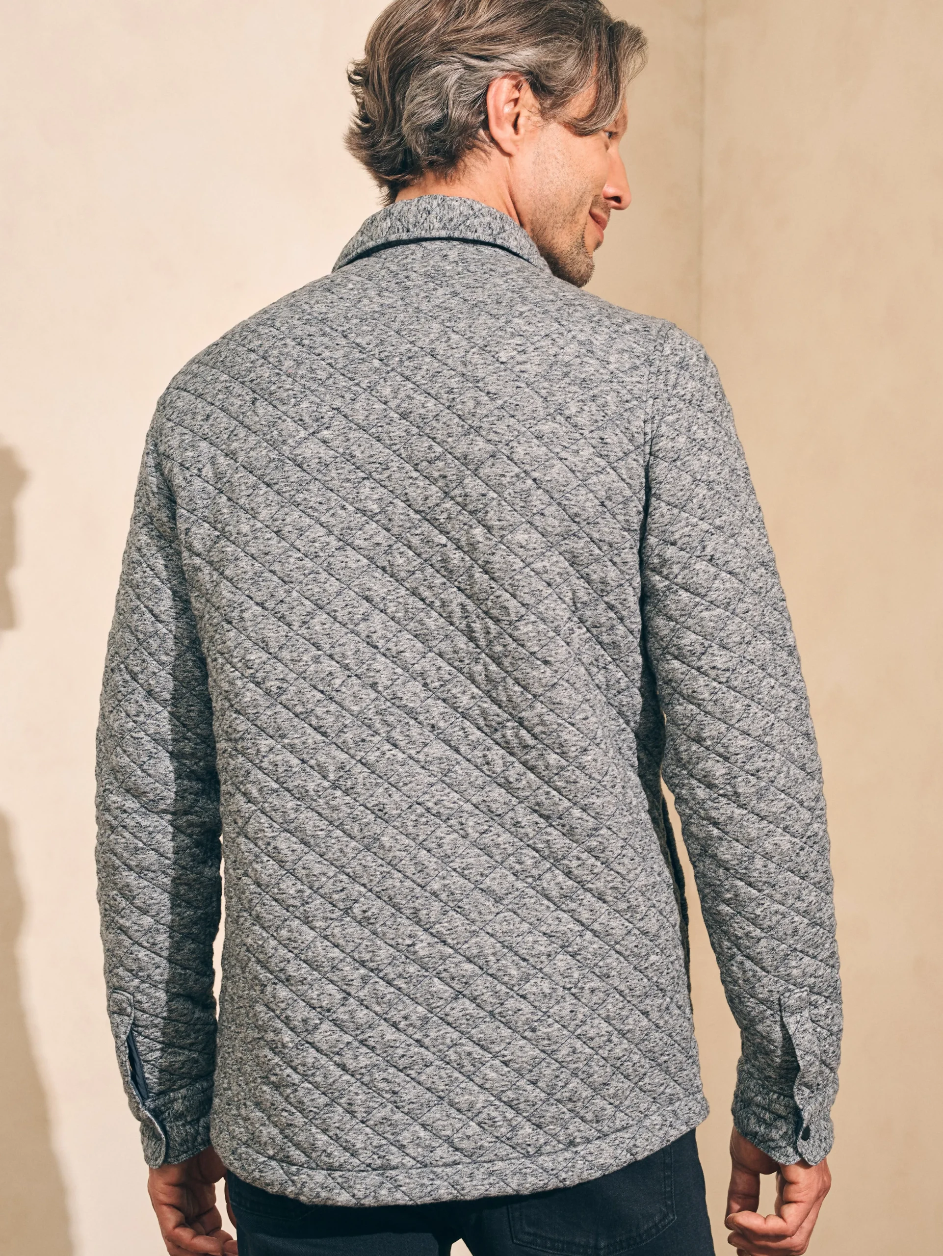 Faherty Brand Epic Quilted Fleece CPO (Tall) -^ Jackets & Vests