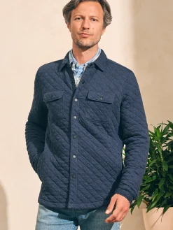 Faherty Brand Epic Quilted Fleece CPO (Tall) -^ Jackets & Vests