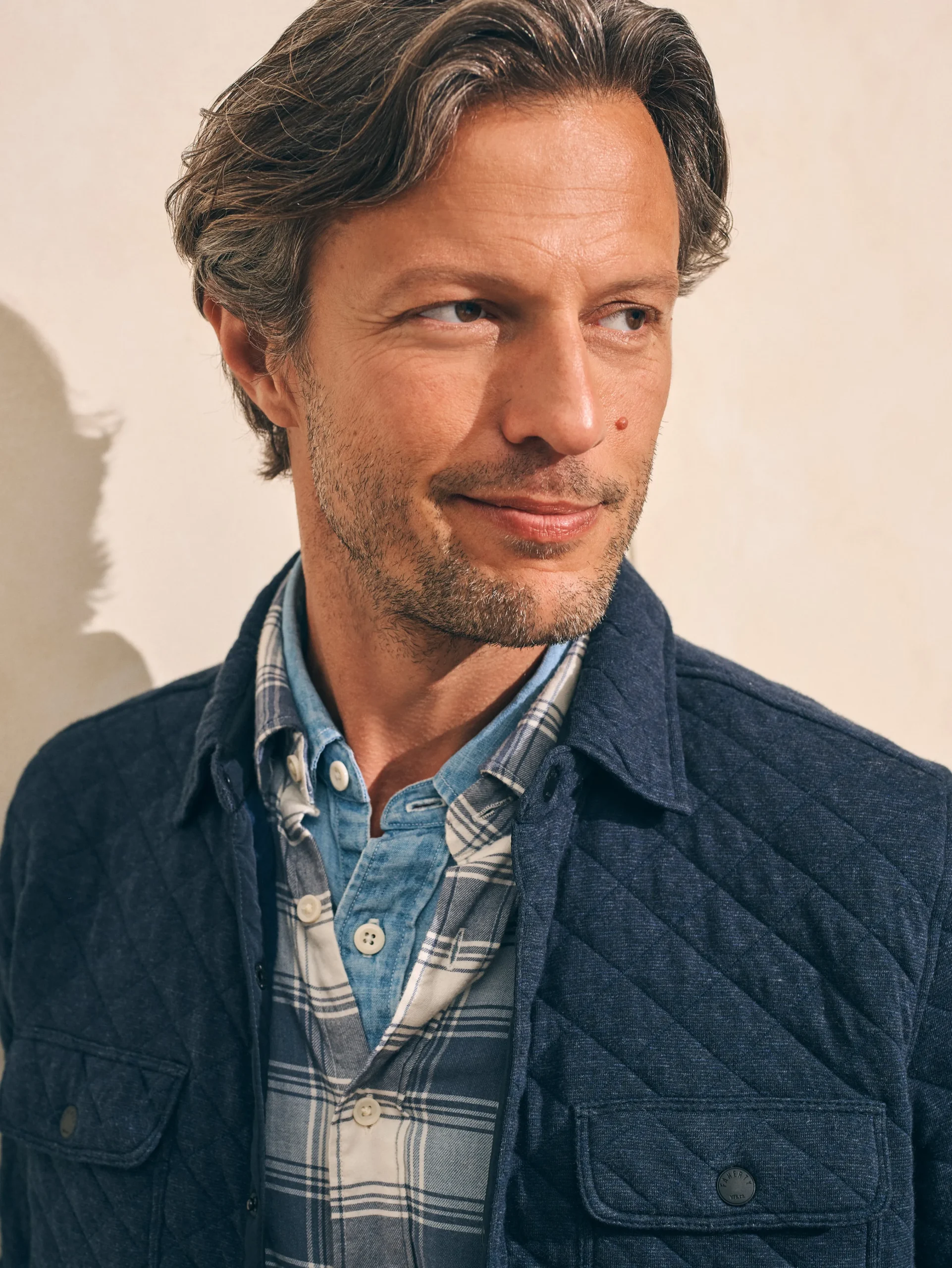 Faherty Brand Epic Quilted Fleece CPO (Tall) -^ Jackets & Vests