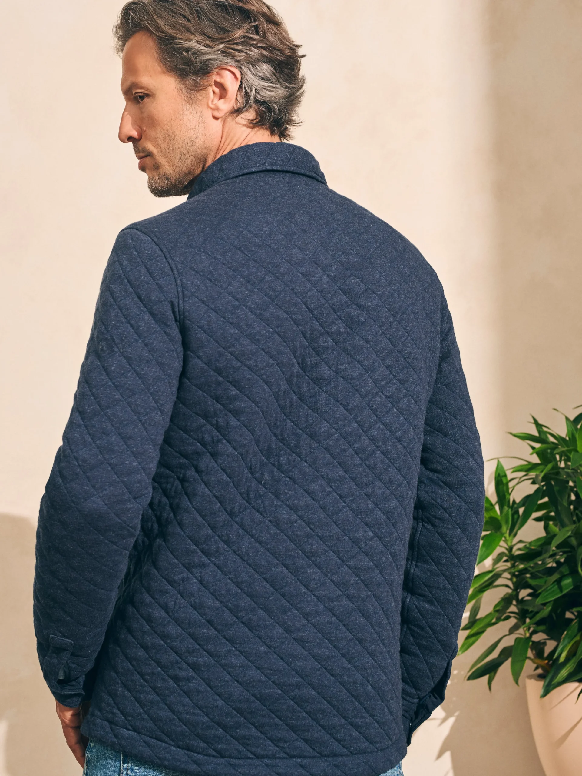 Faherty Brand Epic Quilted Fleece CPO (Tall) -^ Jackets & Vests