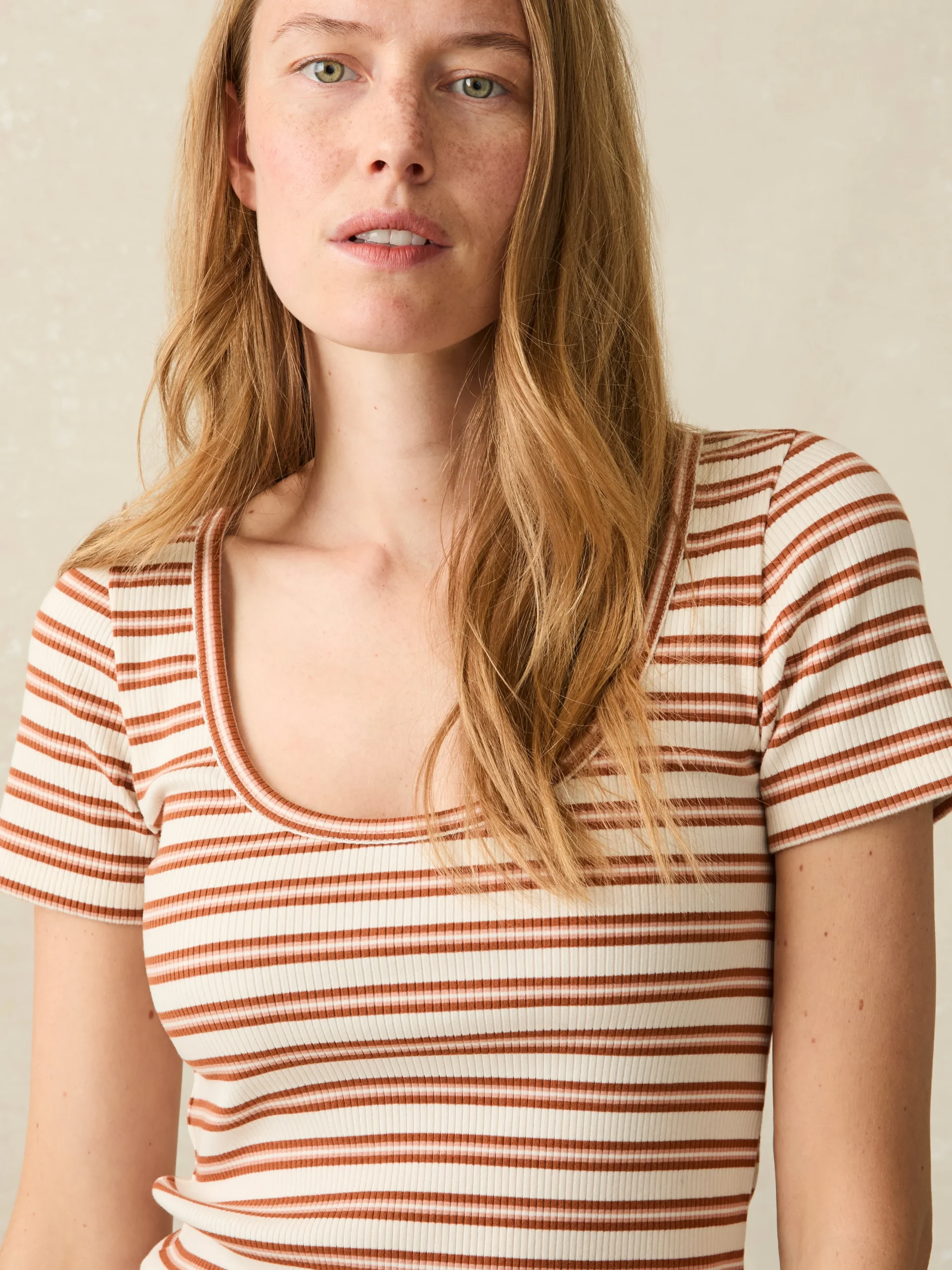 Faherty Brand Freestyle Rib Knit Tee -^Women T-Shirts
