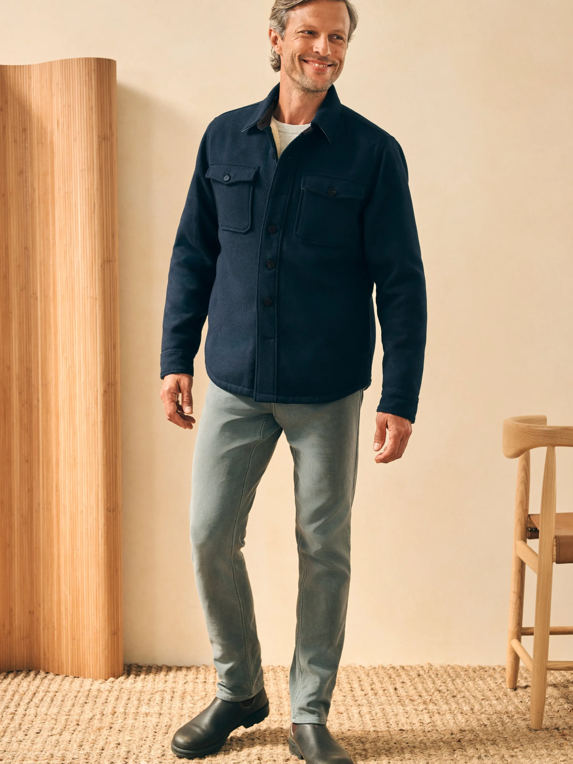 Faherty Brand High Pile Fleece Lined Wool CPO -^ Jackets & Vests