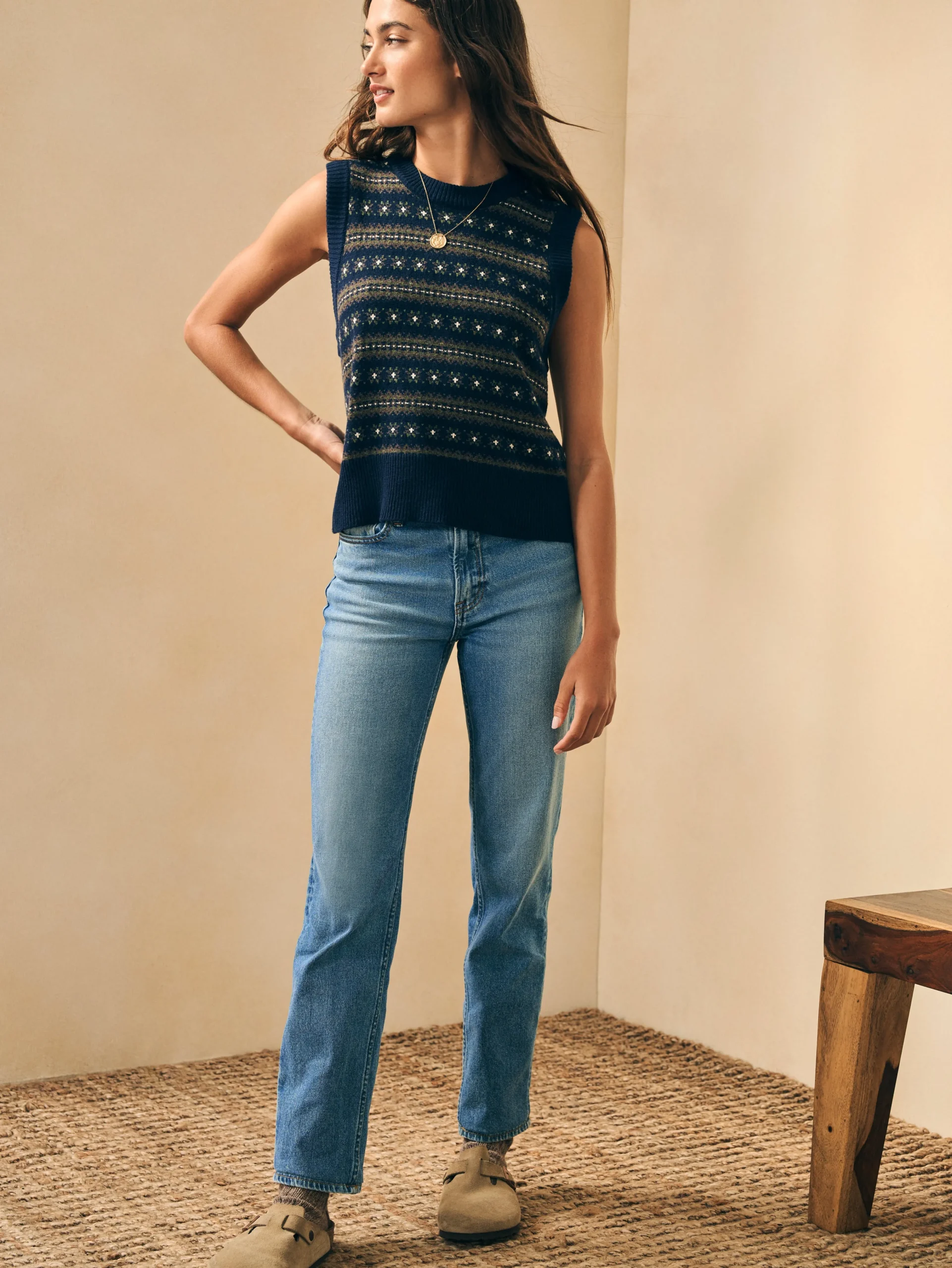 Faherty Brand Highland Fair Isle Sweater Vest -^Women Sweaters