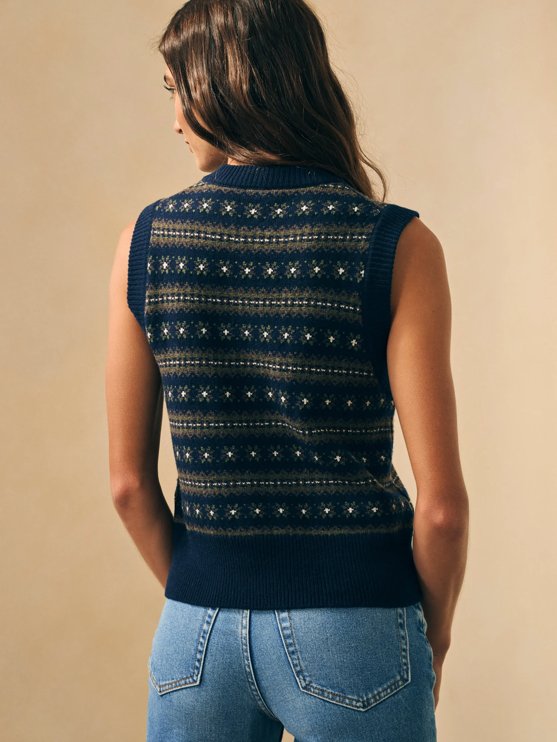 Faherty Brand Highland Fair Isle Sweater Vest -^Women Sweaters