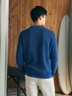 Faherty Brand Indigo Crewneck -^ Hoodies & Sweatshirts