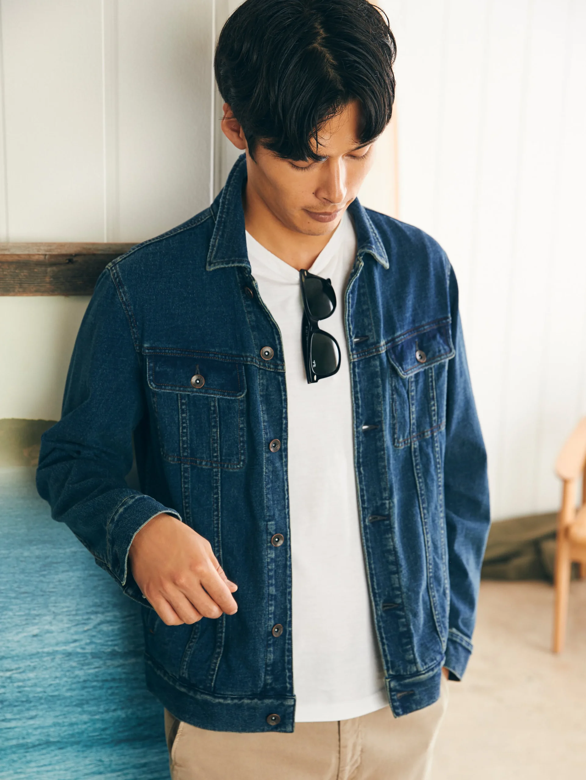 Faherty Brand Jersey Trucker Jacket -^ Jackets & Vests