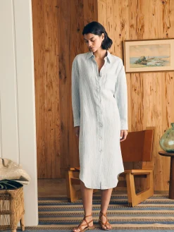 Faherty Brand Laguna Linen Midi Dress -^Women Dresses