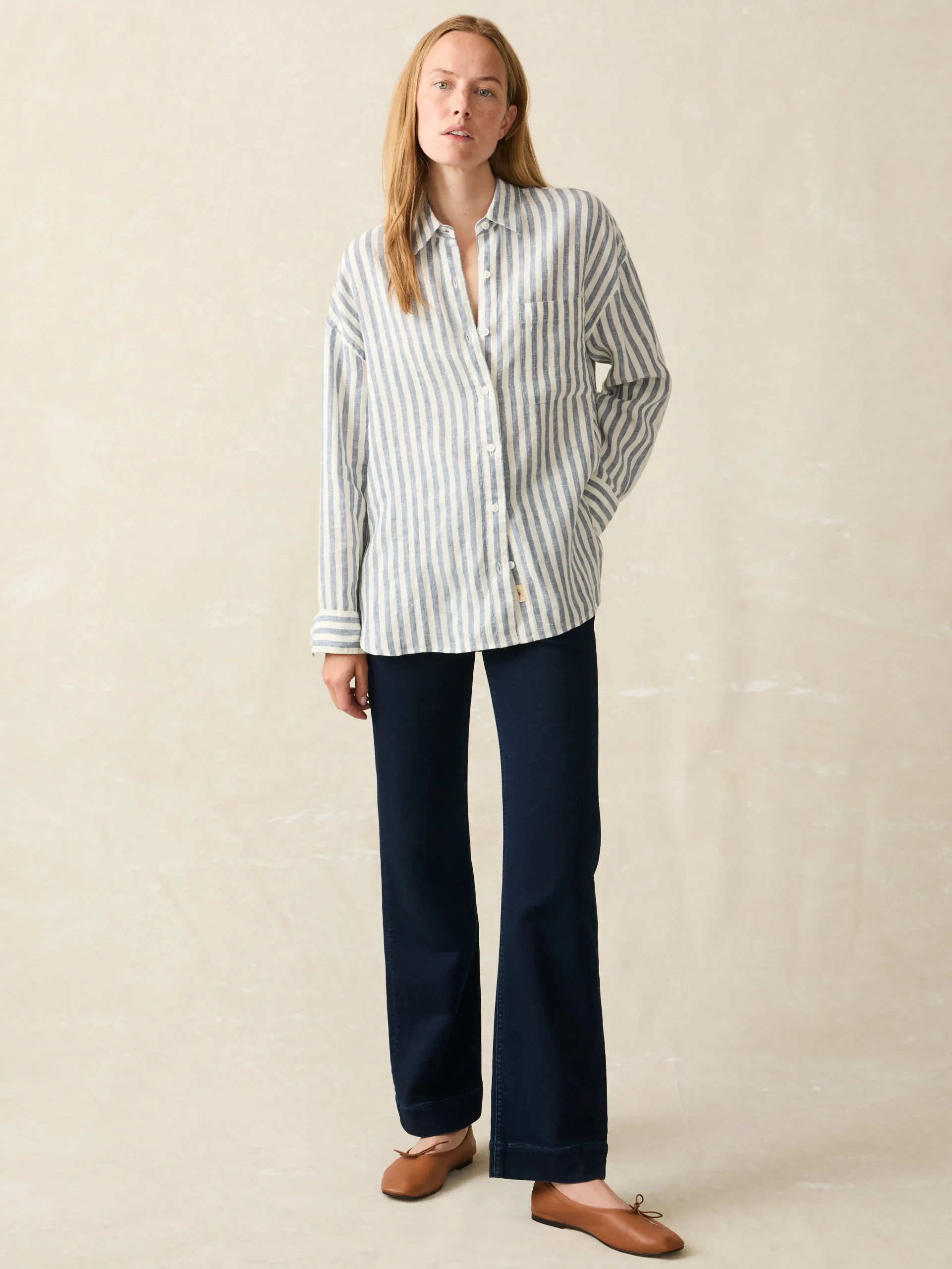 Faherty Brand Laguna Linen Relaxed Shirt -^Women Shirts & Tops