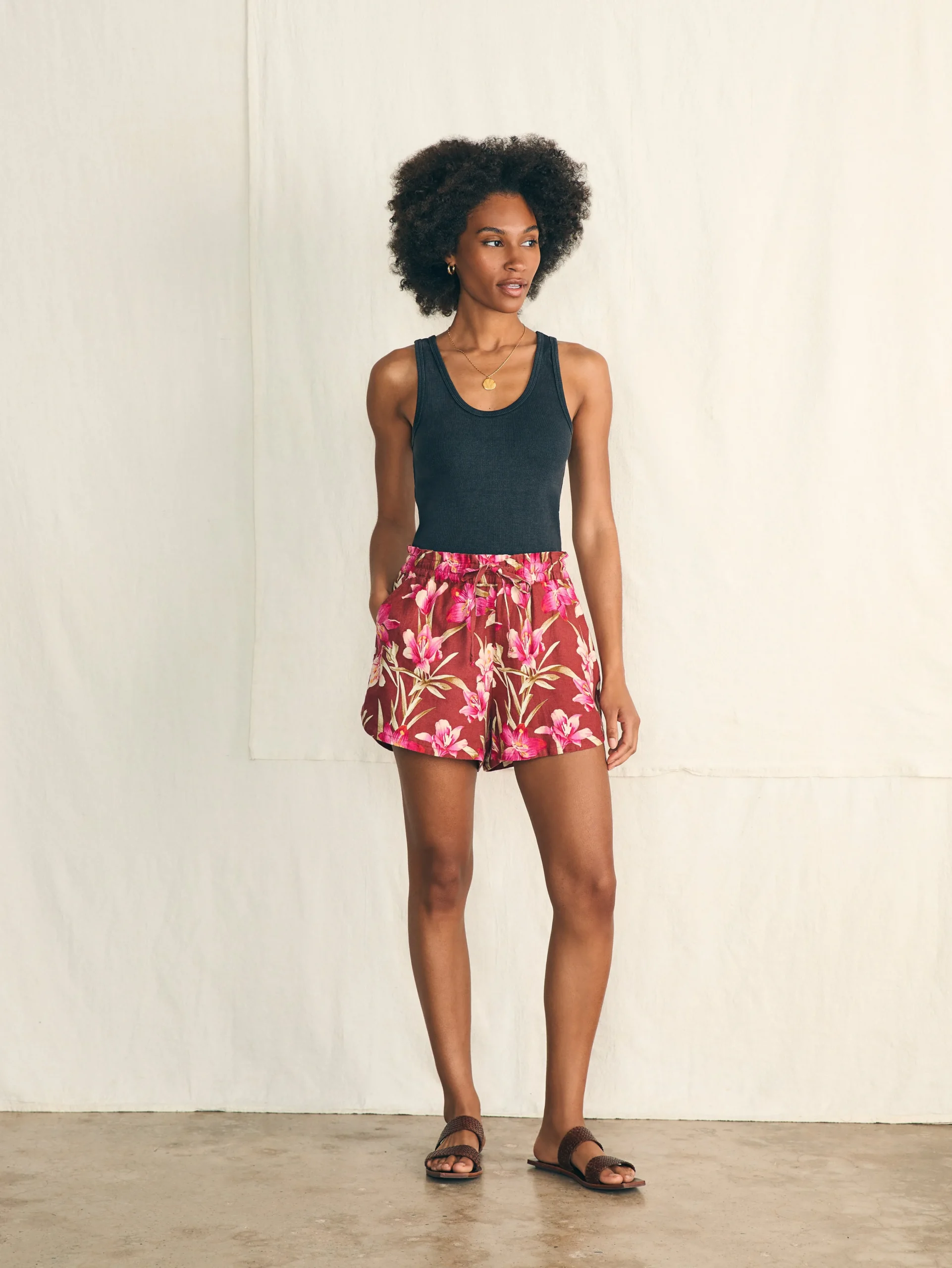 Faherty Brand Laguna Linen Tie Waist Short -^Women Shorts & Skirts