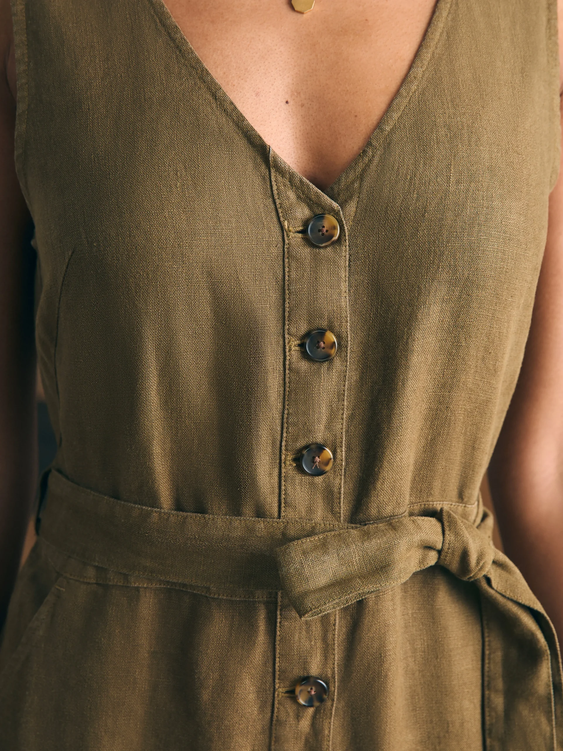 Faherty Brand Linen Alina Jumpsuit -^Women Dresses|Overalls & Jumpsuits