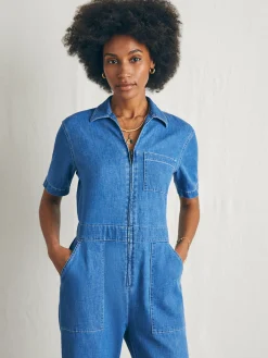 Faherty Brand Linen Denim Jumpsuit -^Women Dresses|Overalls & Jumpsuits