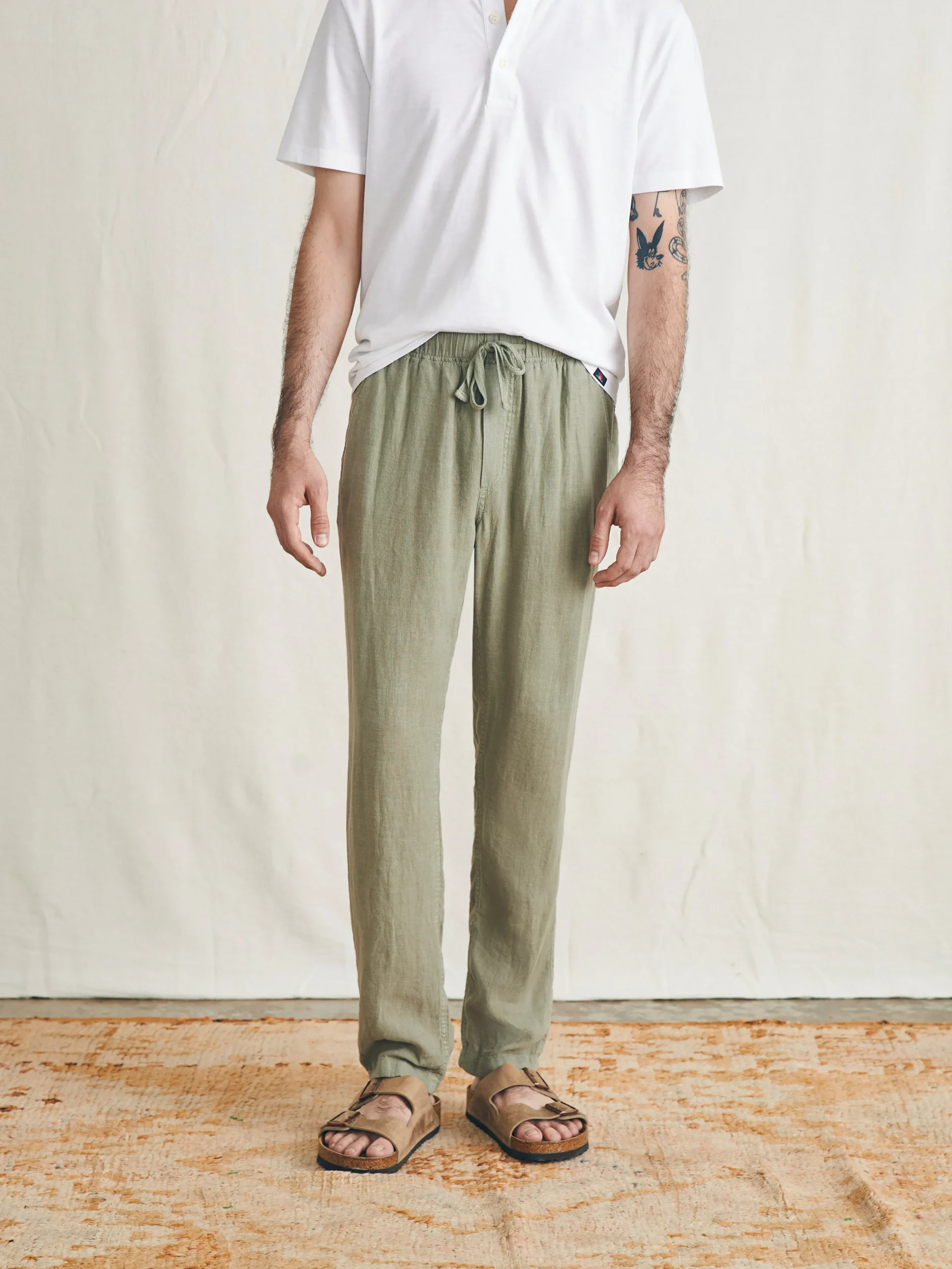Faherty Brand Linen Drawstring Pant -^ Pants