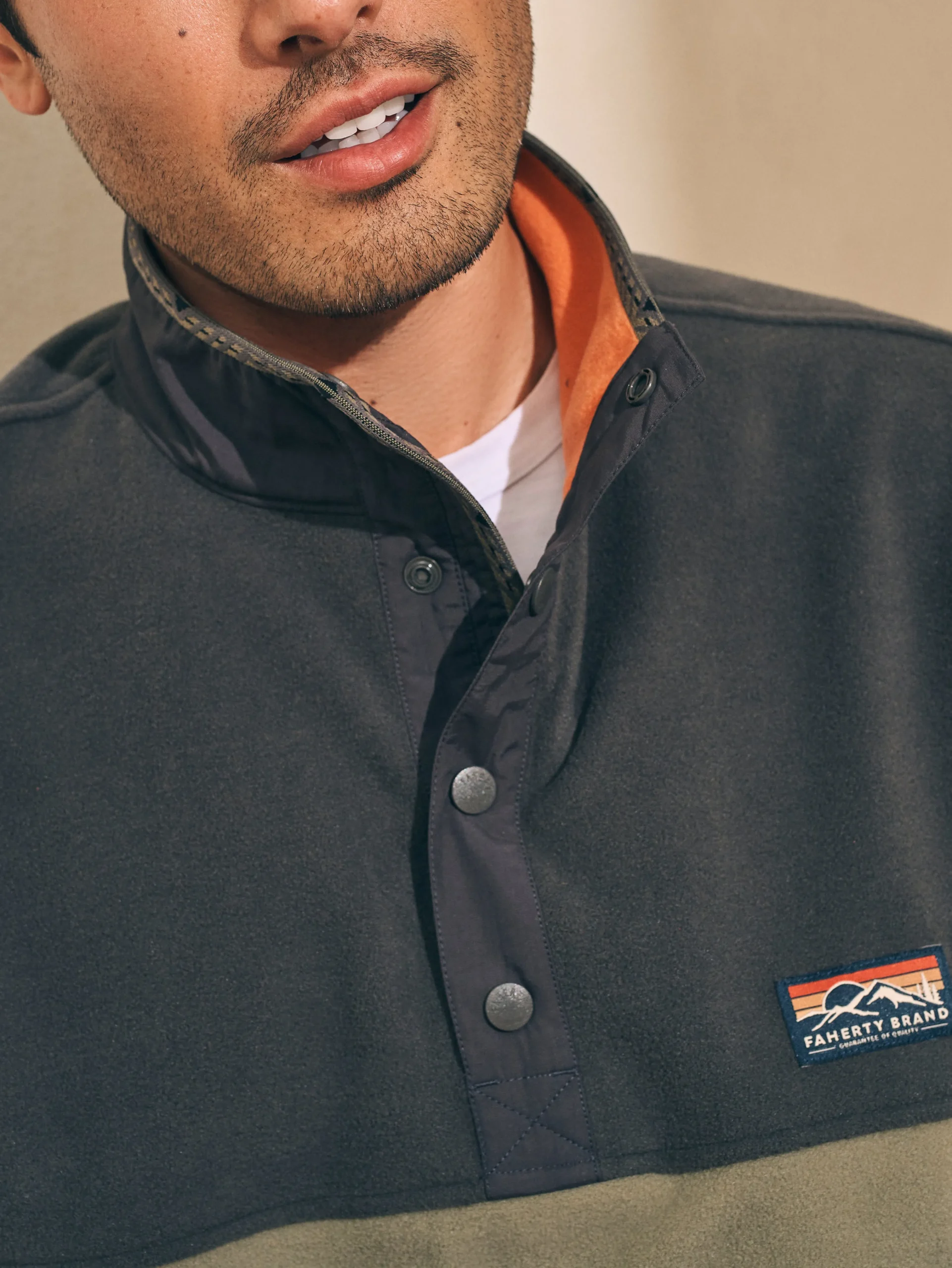 Faherty Brand Low Pile Fleece Popover -^ Jackets & Vests
