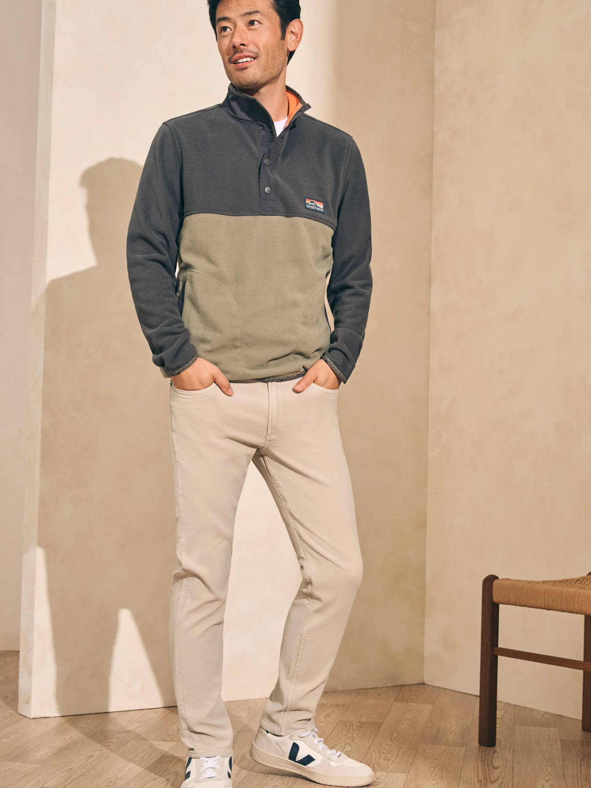 Faherty Brand Low Pile Fleece Popover -^ Jackets & Vests
