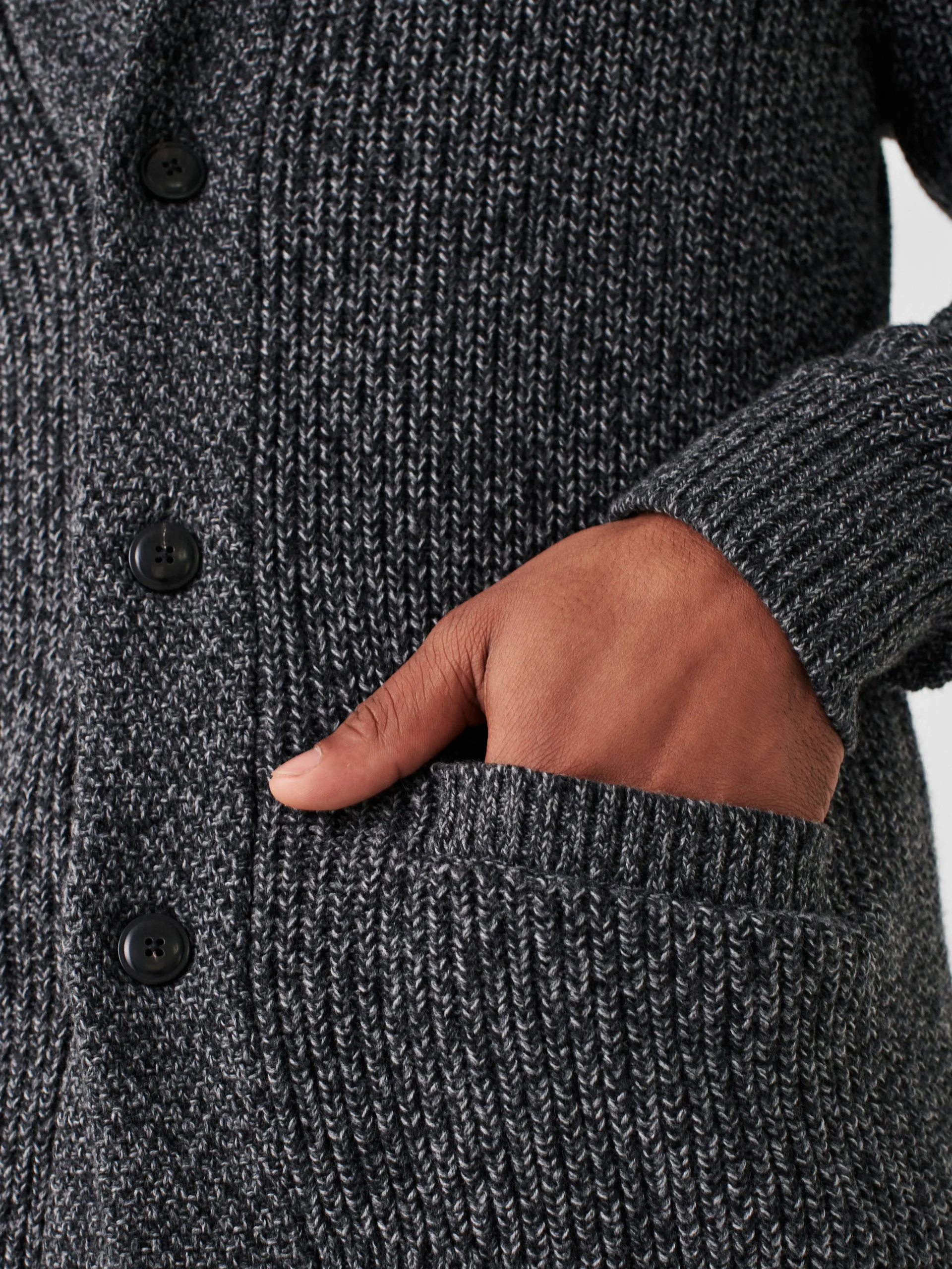 Faherty Brand Marled Cotton Cardigan -^ Sweaters