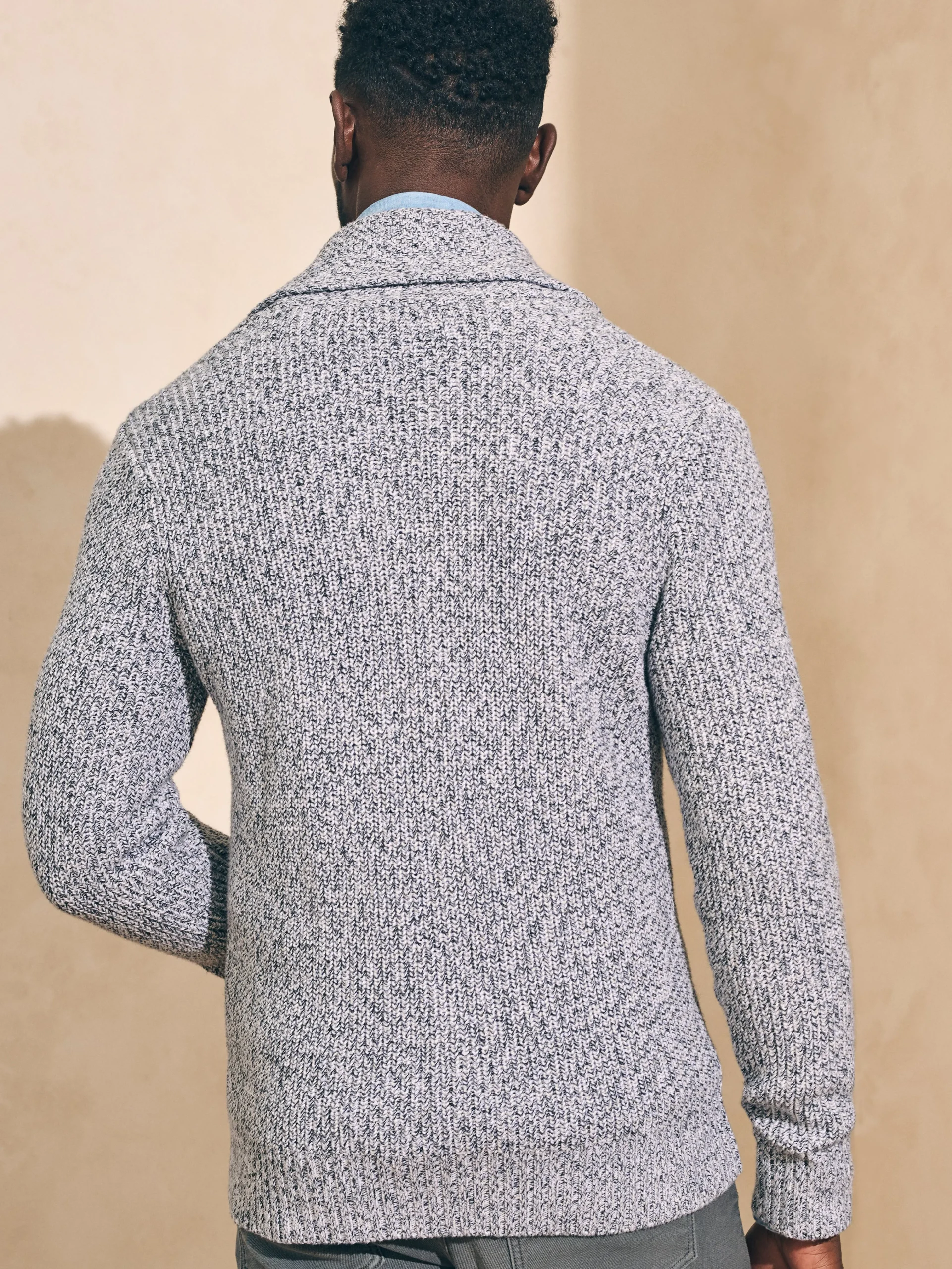 Faherty Brand Marled Cotton Cardigan -^ Sweaters