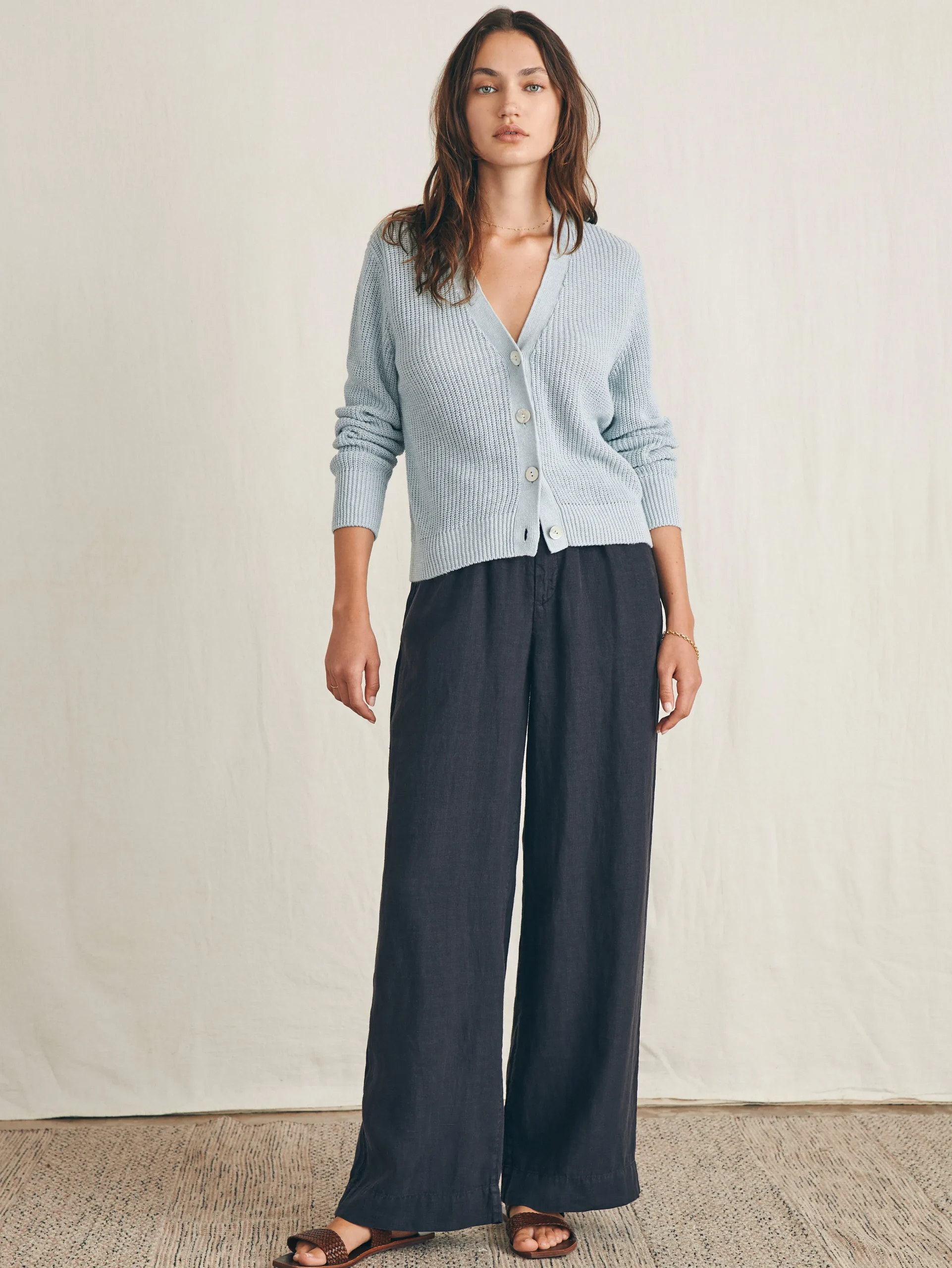 Faherty Brand Miramar Linen Cardigan -^Women Sweaters