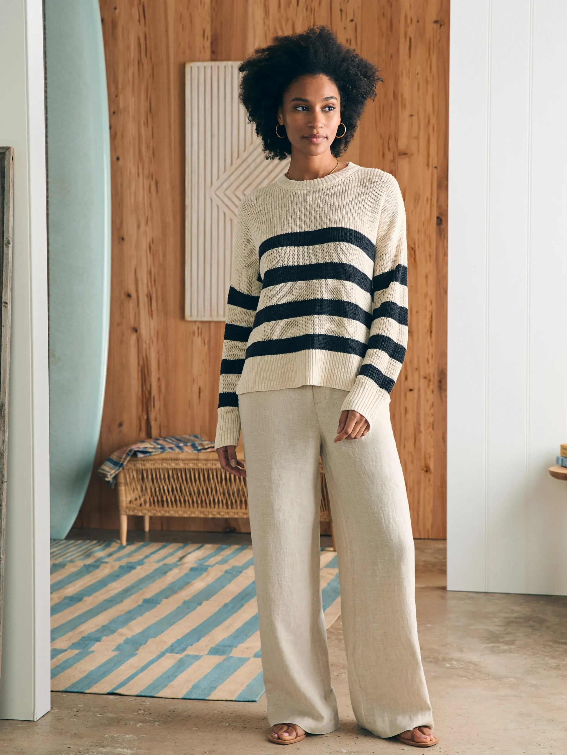 Faherty Brand Miramar Linen Crew Sweater -^Women Sweaters