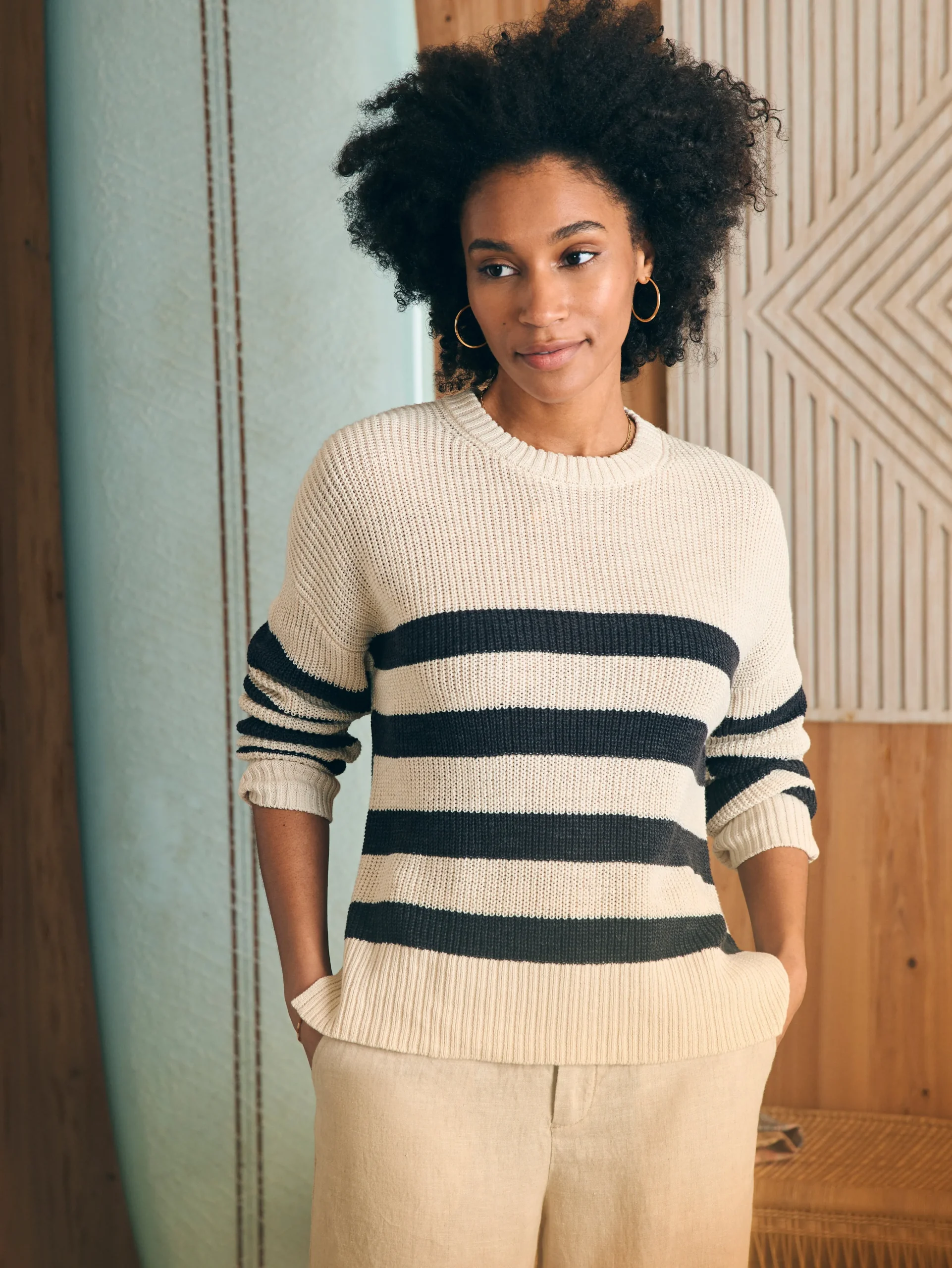 Faherty Brand Miramar Linen Crew Sweater -^Women Sweaters