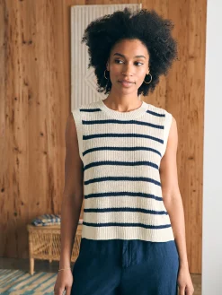 Faherty Brand Miramar Linen Muscle Tank -^Women Sweaters