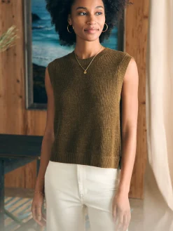 Faherty Brand Miramar Linen Muscle Tank -^Women Sweaters