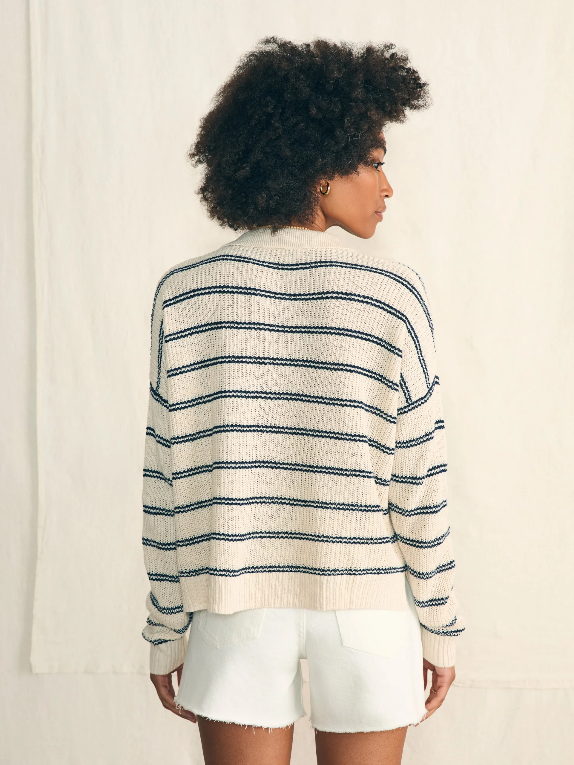Faherty Brand Miramar Linen Polo -^Women Sweaters