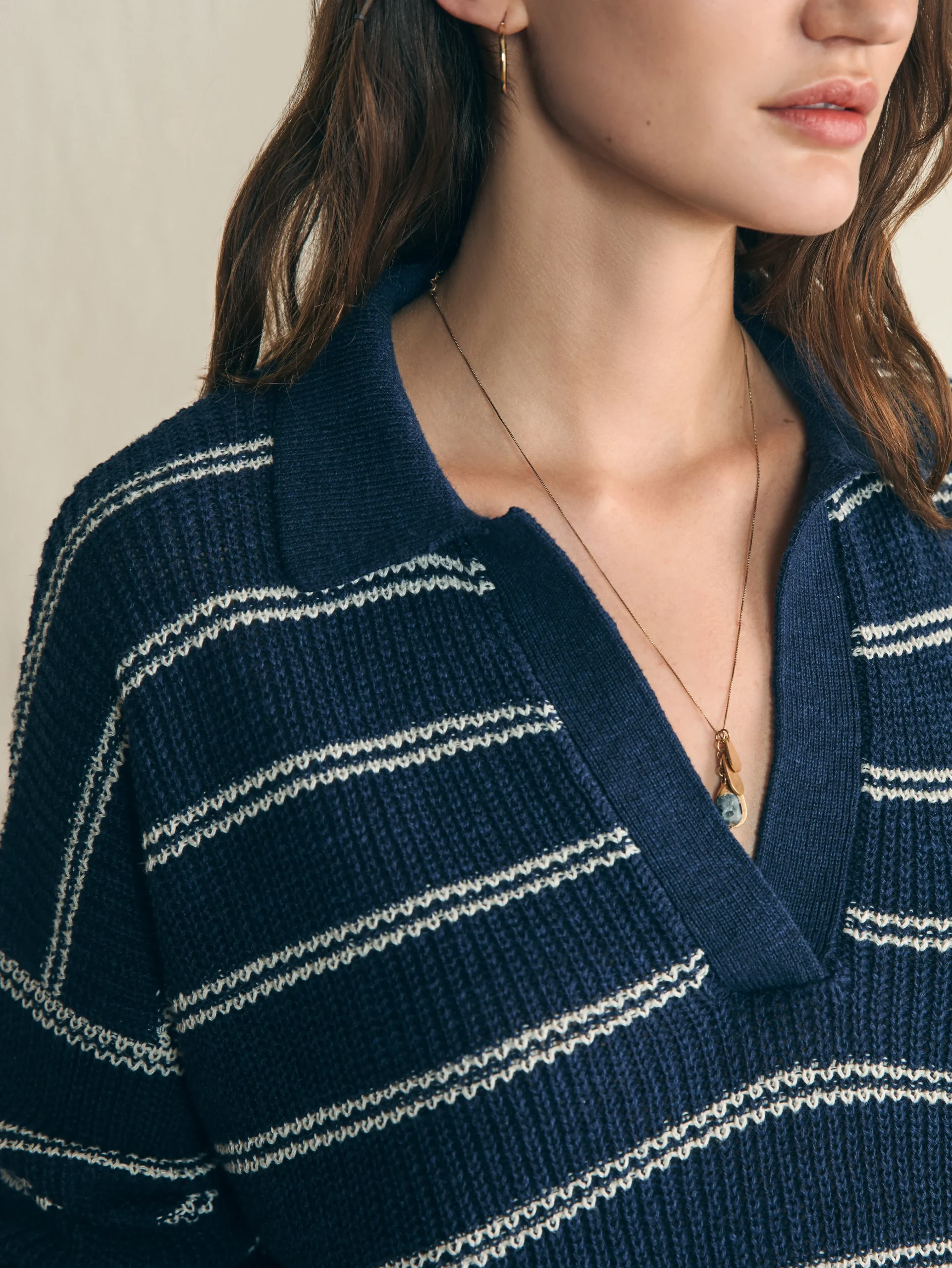 Faherty Brand Miramar Linen Polo -^Women Sweaters