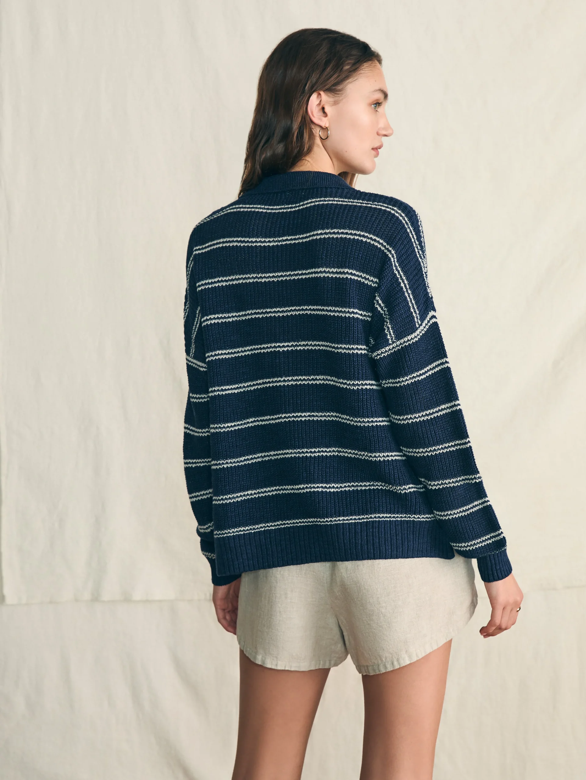Faherty Brand Miramar Linen Polo -^Women Sweaters
