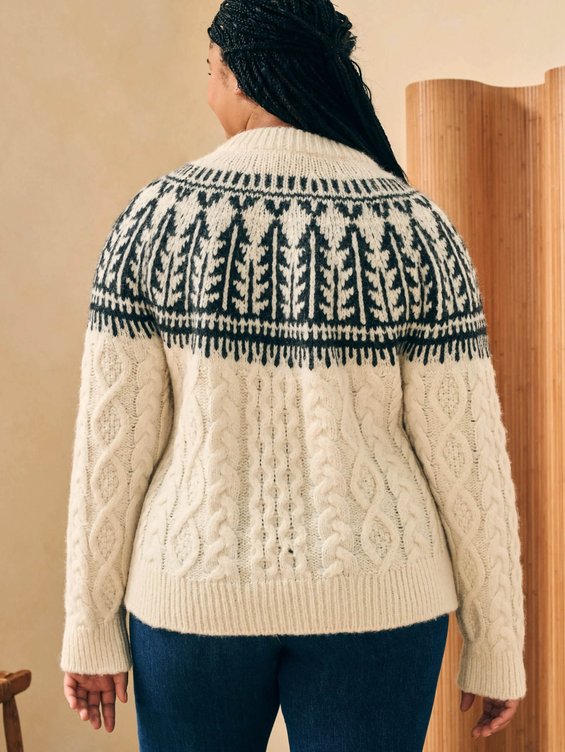Faherty Brand Native Knitter Frost Fair Isle Crew -^Women Sweaters