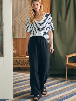 Faherty Brand Oceanside Linen V-Neck Tee -^Women T-Shirts