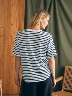 Faherty Brand Oceanside Linen V-Neck Tee -^Women T-Shirts